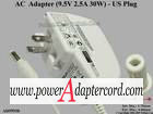 9.5V 2.5A 23.75W Round Barrel(1.7/4.8mm) US Plug AD59930 82-2-702-5168 White Color