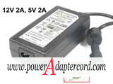 12V 2A 5V 2A 5-Pin Din 2-Prong DA-34A02 DA-30C01 NEW Power AC Adapter