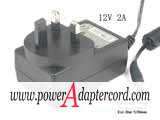 12V 2A Barrel 5.5/2.5mm UK 3-Pin Plug WA-24E12 NEW Power AC Adapter - Click Image to Close