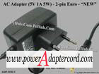 5V 1A 5W Round Barrel (1.7/4.0mm) 2-pin Euro Plu ADP-5FH C "Brand NEW" - Click Image to Close