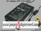 19V 3.16A 60W Barrel 5.5/1.7mm 2-Prong ADP-60HB Acer P/N: 25.10064.021