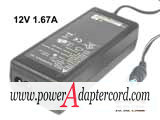 12V 1.67A Barrel 5.5/1.7mm 2-Prong EADP-20DB A NEW Power AC Adapter