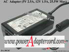 12V 1.5A 5V 2.5A 5-Pin DIN 2-Prong DA-30C03 NEW Power AC Adapter