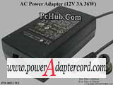 12V 3A 36W Barrel 6.5/3.0mm 2-Prong PW-0012-W1