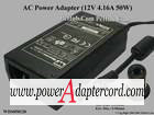 12V 4.16A Barrel 5.5/2.1mm IEC C14 WDS050120 NEW Power AC Adapter