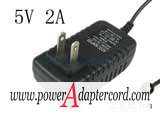 5V 2A Barrel 2.5/0.7mm US 2-Pin Plug JX1220 NEW Power AC Adapter