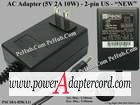 5V 2A Barrel 5.5/2.1mm US 2-Pin Plug PSC10A-050(A1) NEW Power AC Adapter - Click Image to Close