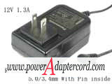 12V 1.3A Barrel 5.0/3.4mm With Pin inside US 2-P RFEA218C New - Click Image to Close