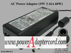 19V 3.16A 60W Barrel 5.5/3.4mm With Pin 2-Prong BA44-00243A AD-6019 ADP-60ZH A