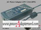 19V 3.16A 60W Barrel 5.5/2.1mm 2-Prong PA-1600-01 - Click Image to Close