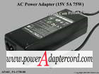 15V 5A 75W (Without Tip) 3-prong APA02 PA-1750-08 - Click Image to Close