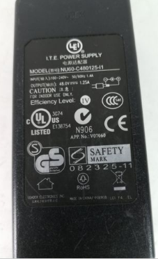 NEW LEI I.T.E Model NU60-C480125-I1 48V 1.25A Power Supply - Click Image to Close