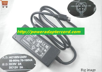 New Flypower FLYPOWER for SPP34-12.0 DC5V 2A DC12V 2A AN50077101 Power Supply - Click Image to Close