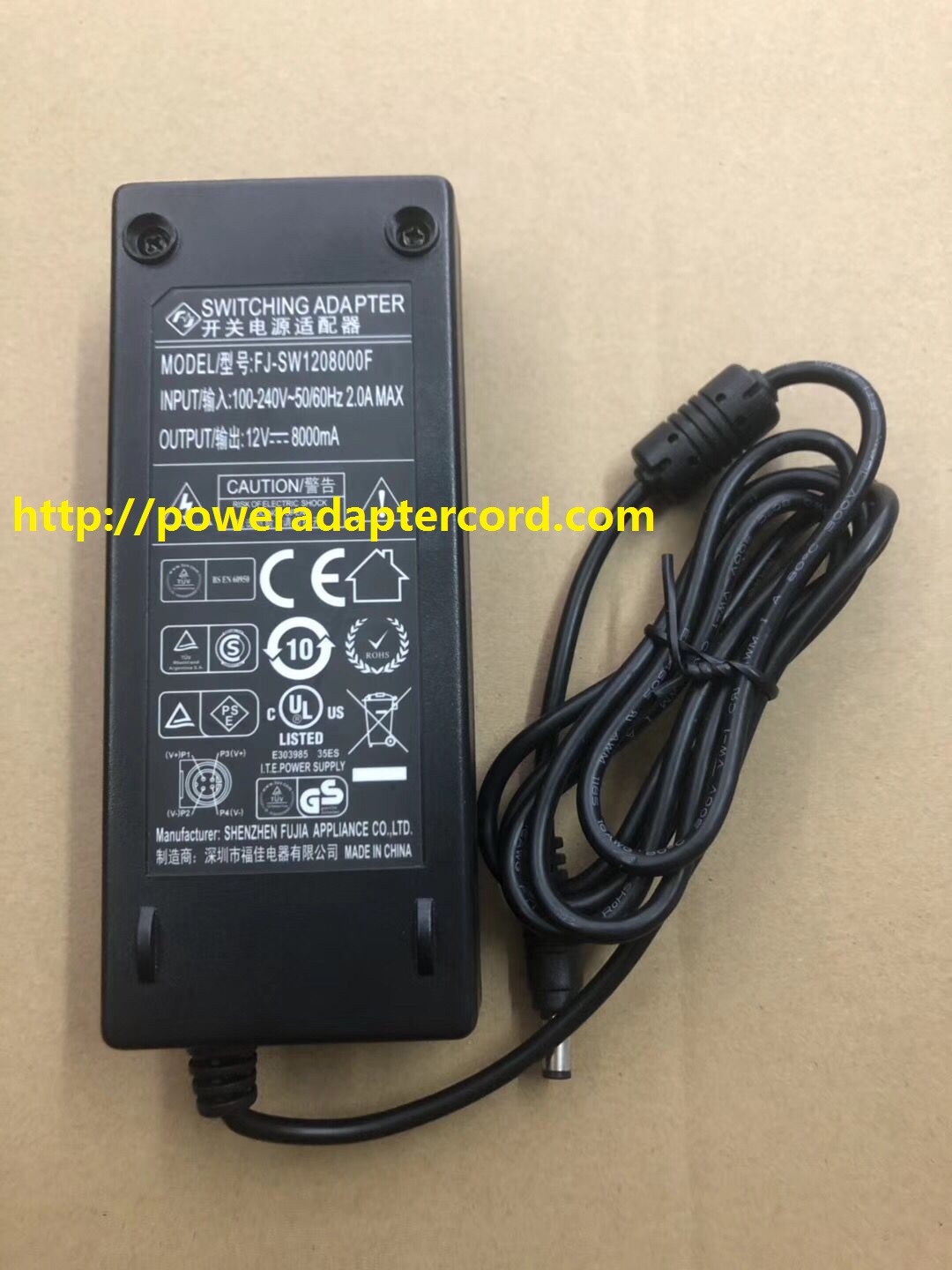 Brand NEW GENUINE FJ-SW1208000F AC DC Adapter SWITCHING POWER SUPPLY - Click Image to Close