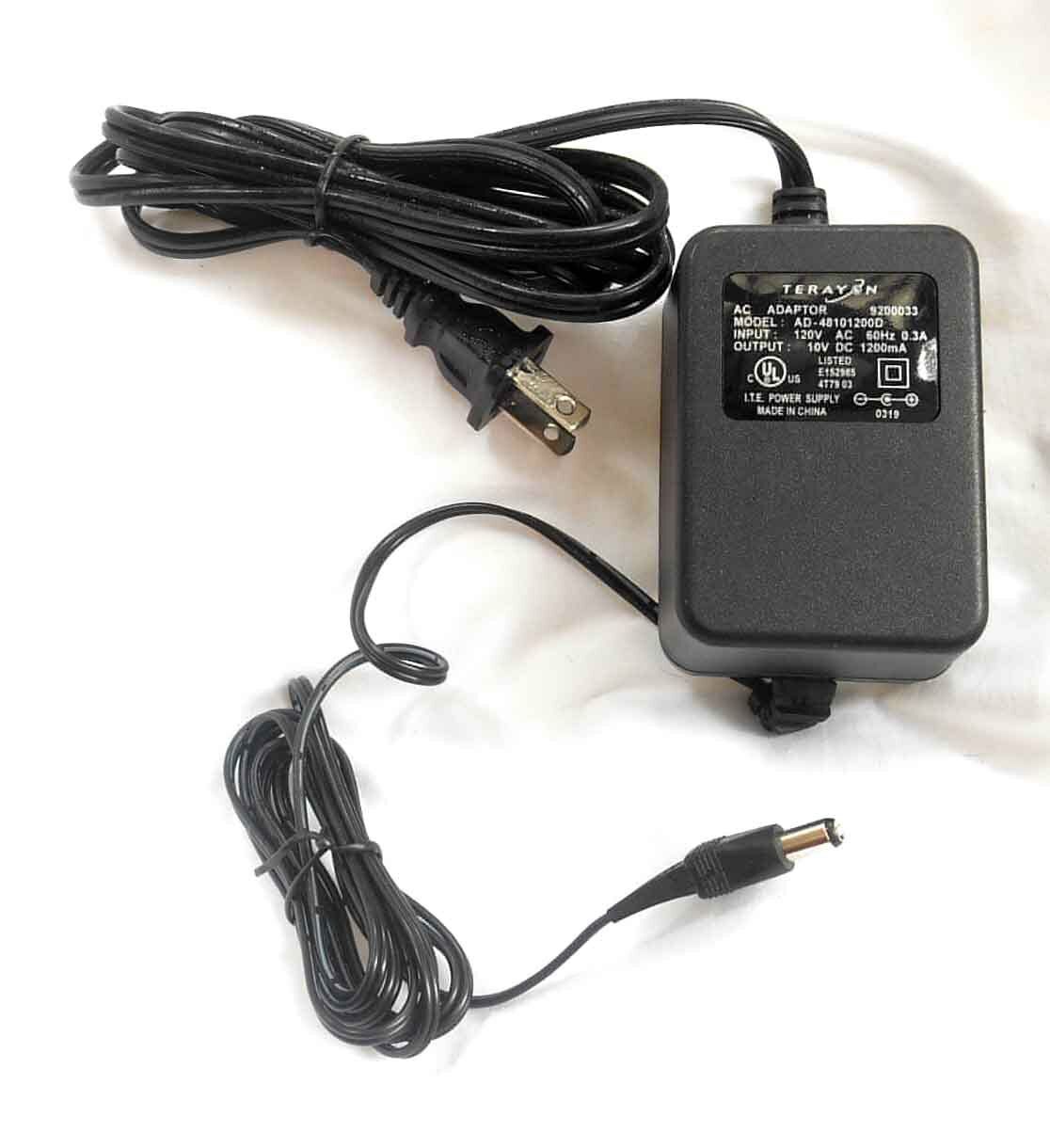 *Brand NEW* TERAYON AD-48101200D 120V AC 60Hz 0.3A 10V DC AC Adapter Power Supply Free shipping!