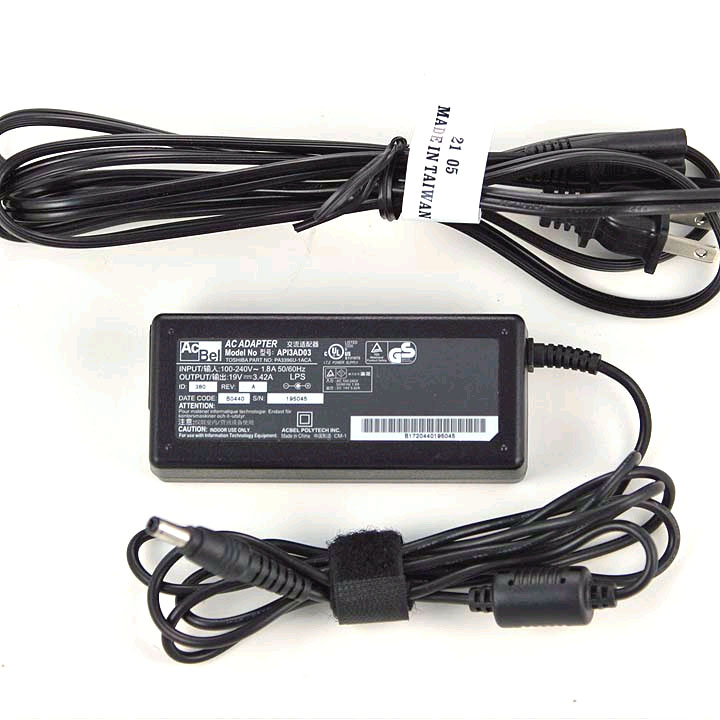 TOSHIBA Original PA3396U-1ACA 19V 3.42A 65W AC Adapter for Satellite L10 L15 L20 L25 A85 M30X M35X M45 M55 Ser