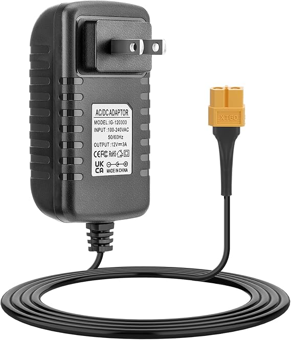 AC to DC Power Adapter 12V 3A XT60 Plug for RC LiPo Battery Charger Balance Charger Like UP-S6 Charger Connec